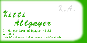 kitti allgayer business card